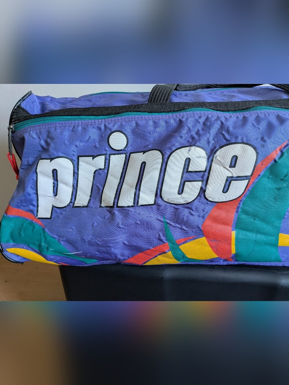 Vintage Prince Tennis Duffel Bag Purple Retro Gym Travel Sports Bag 80s 90s - Picture 2 of 10